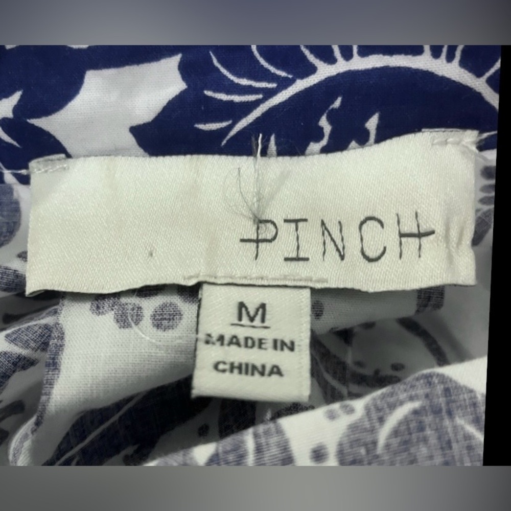 Pinch Midi Dress Lacey Cotton Tiered Floral Removable Belt Blue & White Size M - Picture 10 of 11